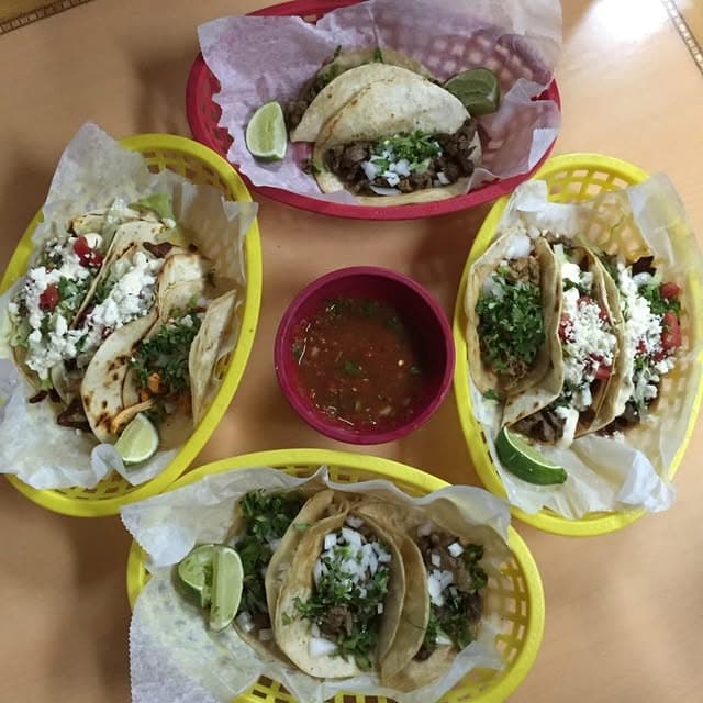 Family-sized taco baskets at El Ranchito